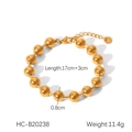 Details des 8mm Goldperlen-Armbands mit Spezifikationen und Länge 17cm plus 3cm Verlängerung - 8mm Kugel Armband (HC-B20238)