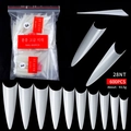 600 stuks semi-transparante witte stiletto nageltips in 10 maten voor professionele DIY-manicure - Stijl 28 / 600 Stuks Verpakking / Natuurlijke Kleur