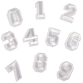 Set of 10 white embroidered number patches 0-9 for school uniforms and clothing repair - 0-9 Numbers Set / White