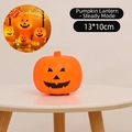 Orange Halloween pumpkin lantern with a spooky face, 13x10cm size for holiday decoration - 13*10cm / Steady On