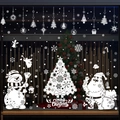 White Christmas window static stickers set with Santa Claus and snowman motifs - Set of 4 (White Christmas Tree/Snowman/Angel/Ornaments)
