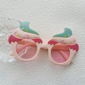 Cute pink cupcake-shaped kids party sunglasses with colorful frosting and sprinkle details - Creative Cupcake Shape