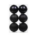 Set di 6 palline di Natale nere con finiture lucide, opache e glitterate - 6cm / Nero