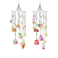 Campanillas de viento de Pascua DIY con pintura de diamante y cuentas de colores - Paquete doble de carillones de viento