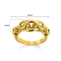 Irregular heart chain ring in gold finish with 10mm width and 20mm surface detail - JZ6529 Cuban Link Style / Gold