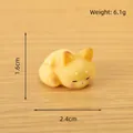 Cute resin Shiba Inu figurine for micro landscapes, 1.6cm height animal ornament - Sleeping Fox