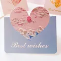 Biglietto d'auguri artistico con cuore stile pittura a olio su sfondo blu scuro - Amore di marea