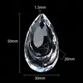 50mm faceted teardrop clear glass crystal pendant for DIY suncatchers and lighting - 50MM Double Teardrop