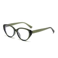 Occhiali anti luce blu stile cat-eye retrò con montatura verde scuro trasparente - verde oliva