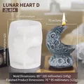 Silicone moon candle mold, translucent white tool for DIY textured sphere candles - Moon Heart D (ZL-854)