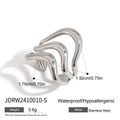 Silver wavy layered stainless steel ring, 3.6g hypoallergenic and waterproof jewelry - Silver Wave Multi-layer