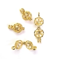 Set of 14K gold filled hollow floral cage pendants for DIY jewelry making - 14K Gold