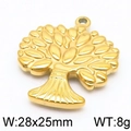 Ciondolo Albero della Vita dorato in acciaio inox, charm 28x25mm per gioielli DIY - Albero Della Vita Denso-Oro (KLJ5819-Z)
