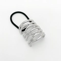 Attache-cheveux spirale minimaliste en alliage argenté avec élastique noir - Spirale Creuse / Argenté
