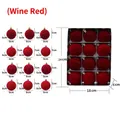 12-pack of 6cm wine red Christmas ornaments with matte and textured finishes in a box - Set of 12 / Burgundy