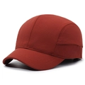 Terracotta 5-panel short brim camper cap in quick-dry ripstop fabric for outdoor sports - Adjustable / Orange Red