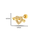 Orecchino a perno per cartilagine a forma di cuore e freccia dorato con piccoli zirconi - Stile 7 Freccia Cuore / Giallo Oro