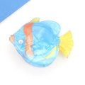 Acrylic fish hair claw clip in blue and orange with sparkling rhinestone detail - Blue Fish