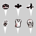 Halloween Cupcake-Deko-Set mit blutigem Kürbis Hexe und Geist für Gruselpartys - Halloween Tortenaufsatz Stil B / Set mit verschiedenen Stilen