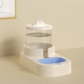 Light blue automatic pet water dispenser with cute cloud detail and gravity flow tank - Automatic Waterer / Creamy Yellow