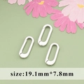 Three rhodium plated 19.1mm oval spring clasps for DIY jewelry necklaces and bracelets - M82414 Silver/Rhodium Oval Spring Clasp