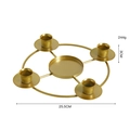Minimalist gold metal candle holder with 25.5cm diameter for romantic table decor - 5-Head Type A / Gold