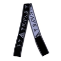 Adjustable dual-color elastic wig headband in black and light purple with velcro - Pattern Lettering Purple