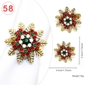 Golden snowflake napkin ring with colorful rhinestones measuring 4.4cm for Christmas decor - Rhinestone Snowflake Style 58