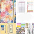A6 PU leather budget binder set with purple mandala embossing and elastic strap - Sunny Yellow