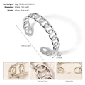 Detailed specs of adjustable stainless steel hollow chain bangle showing width and weight - Hollow Chain Style (BS-J5562S)