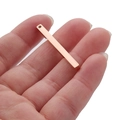Minimalist rose gold rectangular stainless steel pendant with a polished mirror finish - Rose Gold