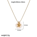 Detailed specs for ocean star and shell necklace with dimensions and chain length info - Starfish Style (TN3566)