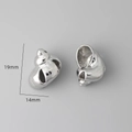 Pair of silver conch shell pendants with polished mirror finish and 19mm height - 2# Platinum Plated