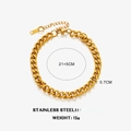 Minimalist golden stainless steel Cuban link anklet with adjustable lobster clasp - Gold Anklet (7mm Wide / 15g) / 21+5cm