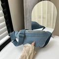 Blue denim waist bag with vintage bronze hardware and adjustable strap for casual travel - Waist Bag Only / Sky Blue