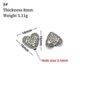 Retro heart-shaped silver spacer bead with ethnic relief for DIY bracelet making - 8# (Flower Heart)