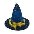 Cappello da strega in velluto blu scuro con stelle dorate e fiocco in nastro - Taglia unica / Cappello Stellato Blu Reale