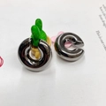Modern silver twist hoop clip-on earrings in thick C-shape design with polished finish - Thick Bright Silver Style (ZYN-DME443B)