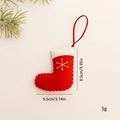 Mini red and white knitted Christmas stocking hanging ornament with snowflake embroidery - Red Mini Sock