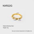 Detailed size specifications for 18K gold plated stainless steel pearl flower ring - NXR22G Gold Pearl Zirconia Size 6