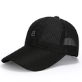 Casquette de baseball noire en mesh pour homme avec broderie 'a' et texture respirante - Réglable / Noir
