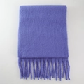 Soft purple faux cashmere scarf with long tassels and thick fuzzy texture for winter - Periwinkle
