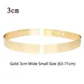 Cintura a specchio in metallo dorato per donna con larghezza 3cm e finitura lucida - Larghezza 3cm/Taglia S (63-71cm) / Oro