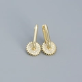 Orecchini a cerchio in argento S925 dorato con ciondoli a forma di sole radioso - Argento 925 / Oro