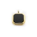 Square black agate pendant with gold titanium steel box chain necklace for women - Gold/Black Agate (Pendant Only)