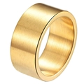 Minimalistische 10mm brede gouden titanium ring met mat geborstelde afwerking en gladde binnenkant - US 7 / Goud