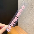 Pink mini flower hair clips set for girls featuring ten small resin clips with rhinestones - 10 Pieces Pack / Pink Five-Petal Flower