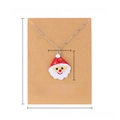 Detailed size specifications for resin Santa Claus pendant necklace on card - Santa Claus - Style 2