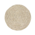 Handcrafted circular natural corn husk placemat with thick woven texture in beige - Round 60cm