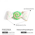 18K gold plated stainless steel candy pendant with white enamel and colorful spiral - White & Pink Lollipop Pendant PJ93290A
